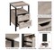 Bedside Table Bedside Cupboard with Adjustable Feet, Wooden Bedside Cabinet Sofa Side Table End Table for Bedroom/Small Space, Gray
